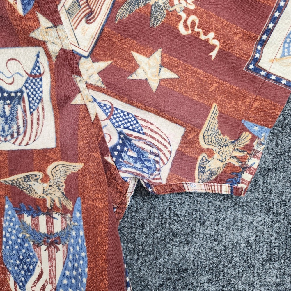 Clearwater‎ Outfitters Men Y2K Patriotic Americana USA Flag Shirt Size XXL - Picture 8 of 9